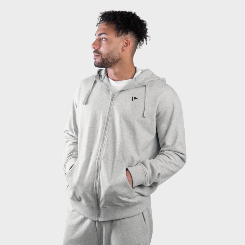 REGEN Men's Zip Up Hoodie Grey Marl