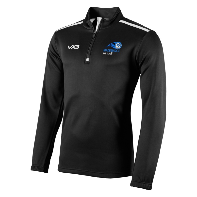 Wadebridge Netball Club Fortis Quarter Zip Sweat - Black