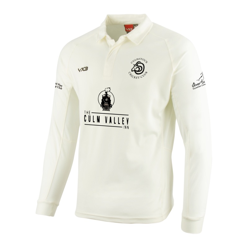 Culmstock Cricket Club Whites L/S Shirt - U15/SENIOR 1STS/2NDS