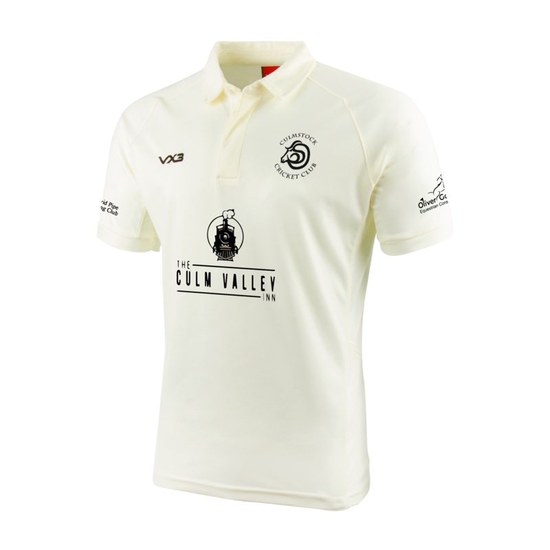 Culmstock Cricket Club Whites S/S Shirt - U15/SENIOR 1STS/2NDS