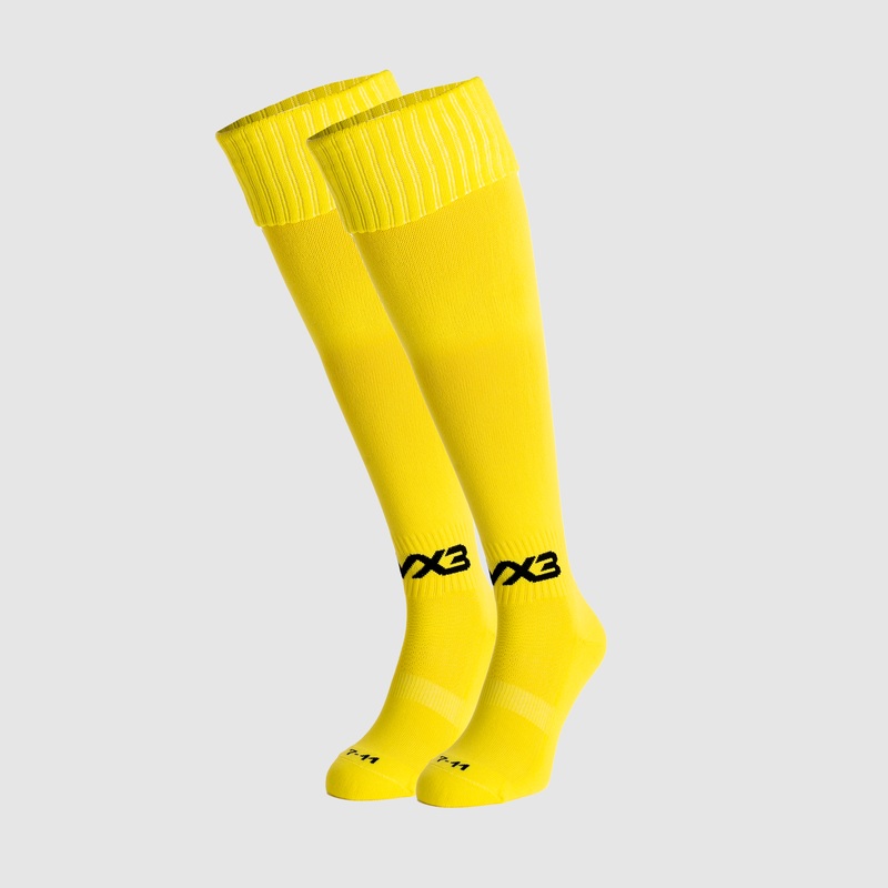 Youth Plain Playing Socks Lemon