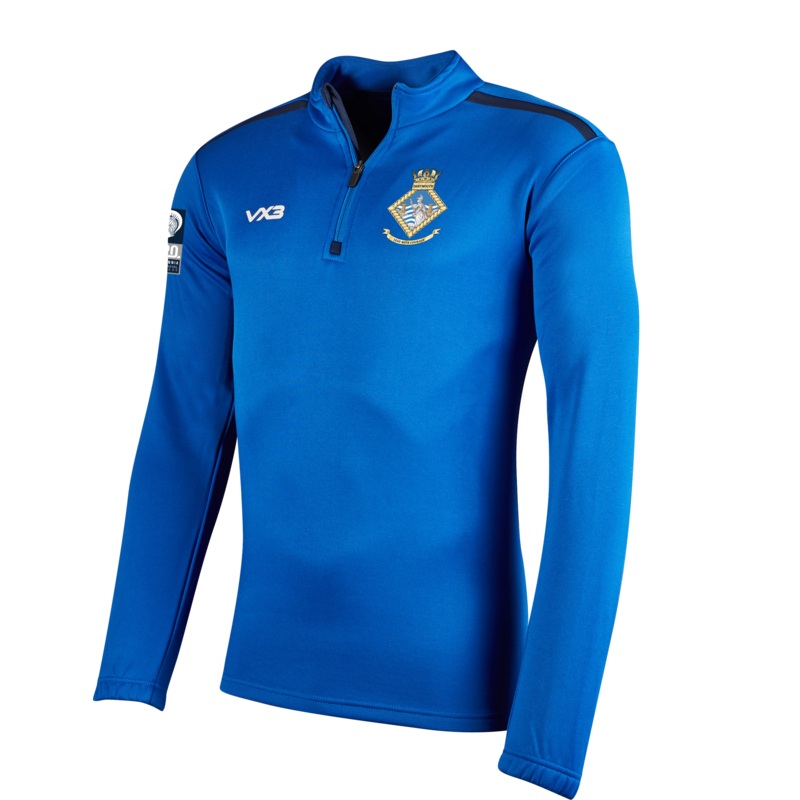 Britannia Royal Naval College Fortis Quarter Zip Sweat - Royal/Navy