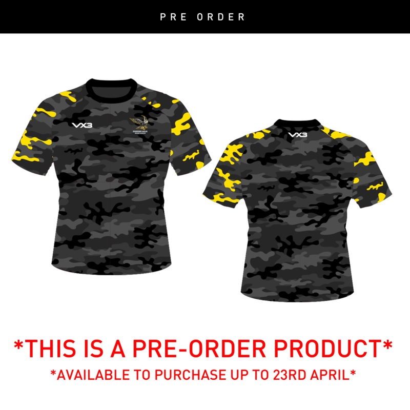 EDINBURGH EAGLES SUBLIMATED TEE COLOUR: MULTI GREYS/YELLOW